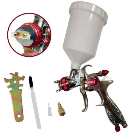PISTOLA DE PINTURA HVLP 1,3MM 600ML H897 BERLINER - UND