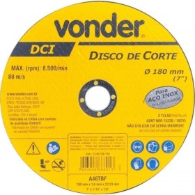DISCO CORTE 115,0X1,0X22,23 DCV VONDER - UND